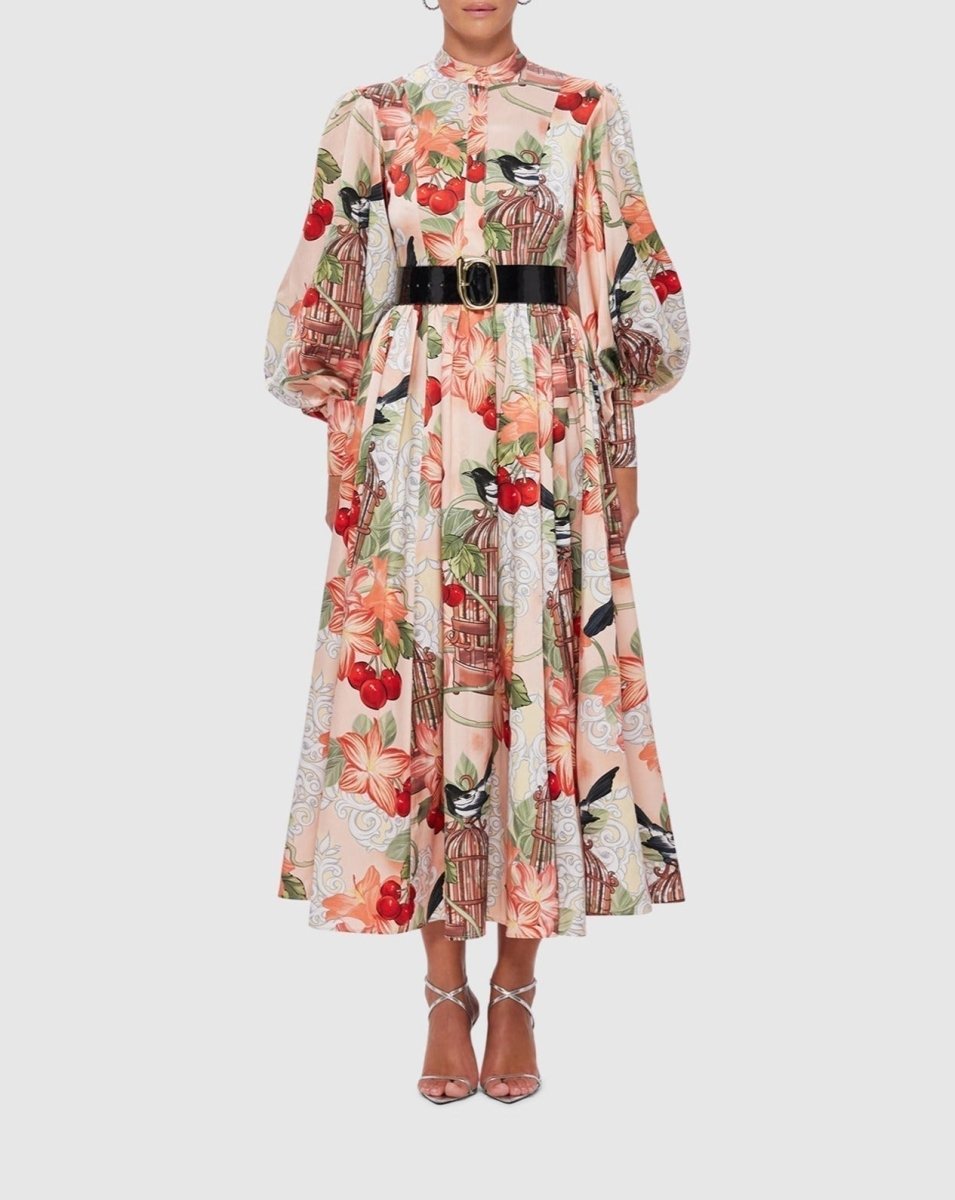 Azalea Print in Fortune Midi Dress - laseze