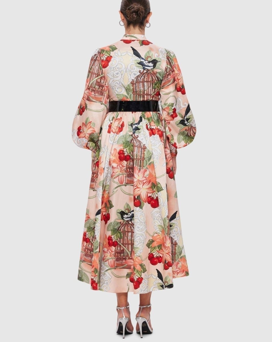 Azalea Print in Fortune Midi Dress - laseze