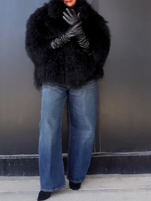 Black Fur Coat fashgoods