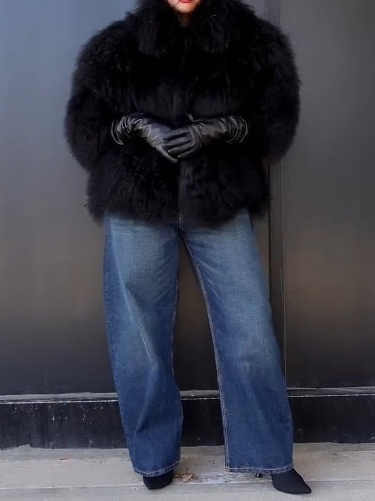 Black Fur Coat fashgoods