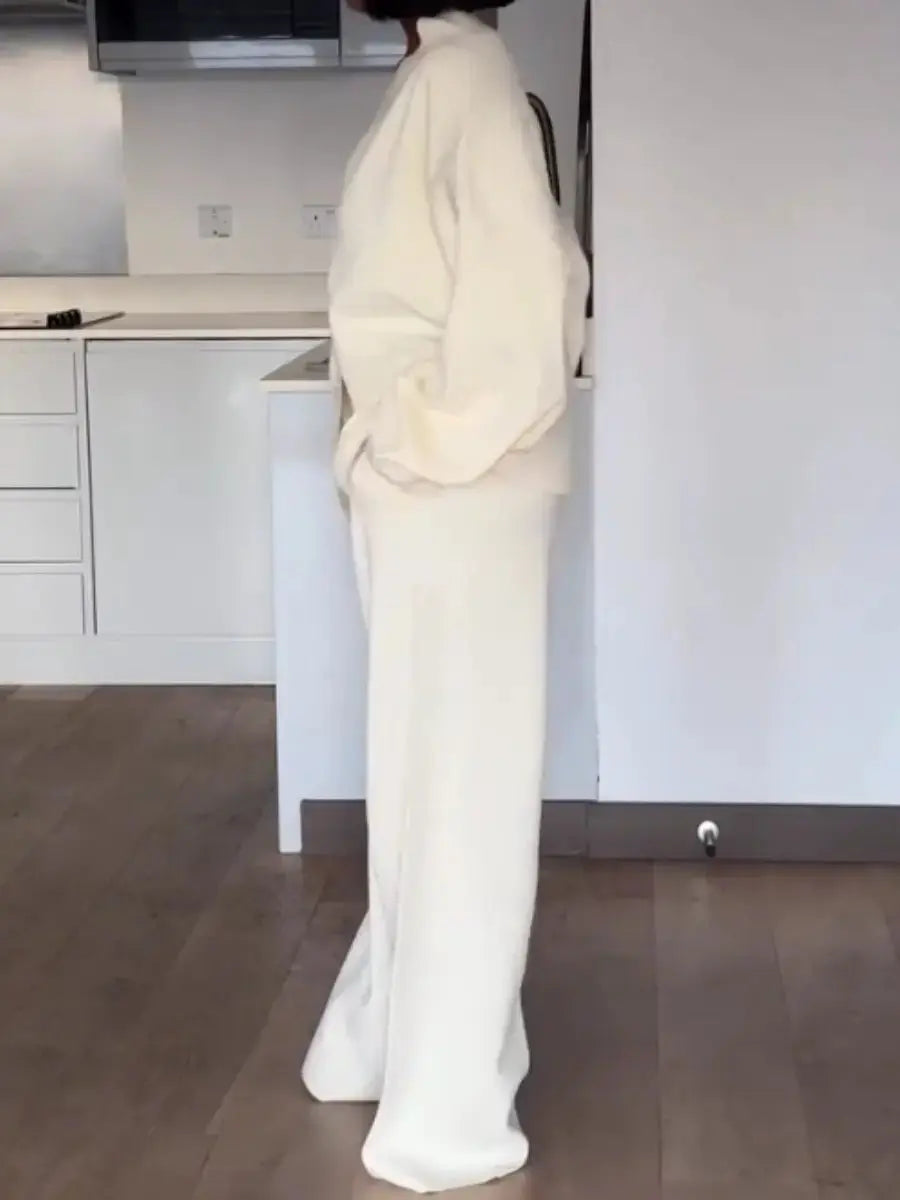 Buttercream Slouchy Knit Lounge Set - laseze