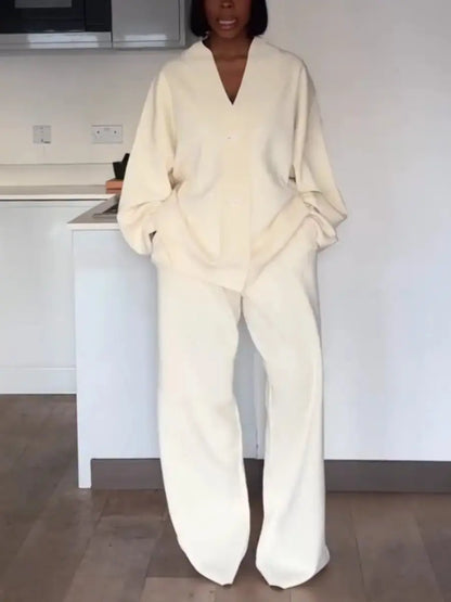 Buttercream Slouchy Knit Lounge Set - laseze