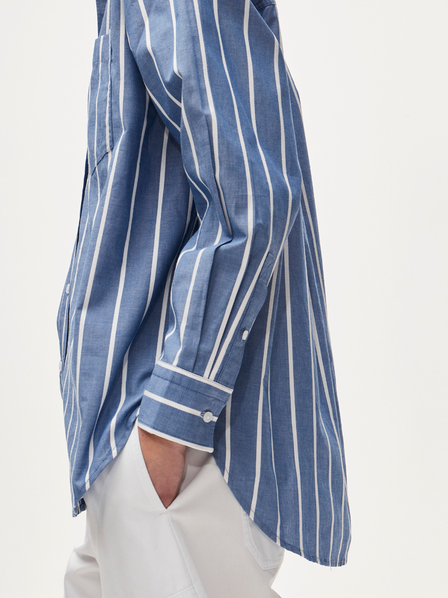 Coastal Breeze | Oversized Striped Button-Down Shirt