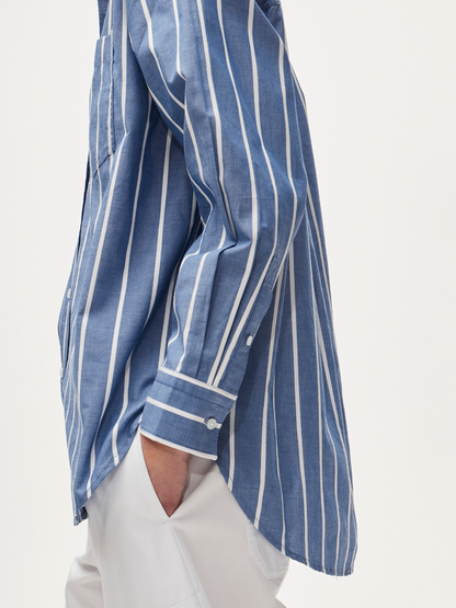 Coastal Breeze | Oversized Striped Button-Down Shirt