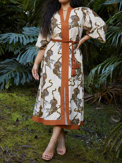 Casual Fashion Loose V-neck Elegant Dress speciaic