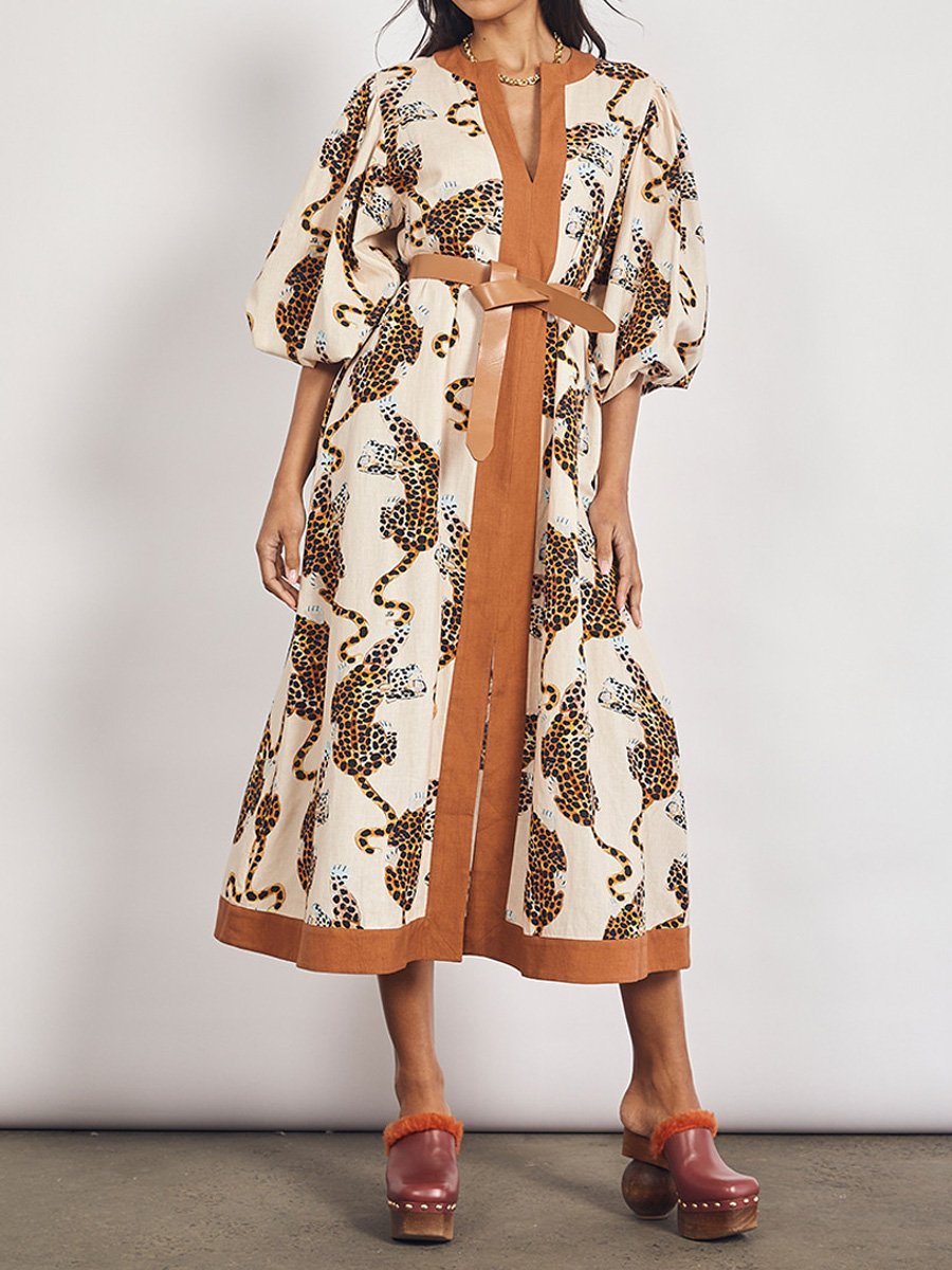 Casual Fashion Loose V-neck Elegant Dress speciaic