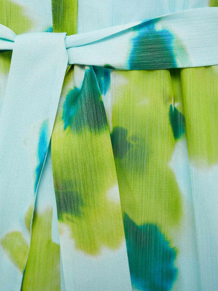 Casual Printed Long Sleeve Belt Jumpsuit speciaic