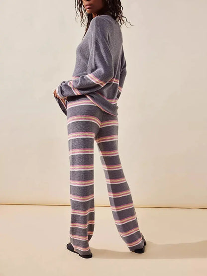 Casual Striped Sweater 2pc Set speciaic