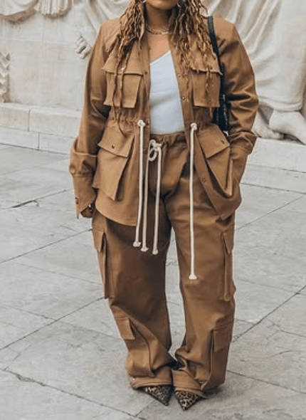 Chic Dirty Yellow Pants Set - laseze