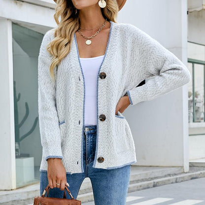 Clashing Buttons Knitted Cardigan speciaic