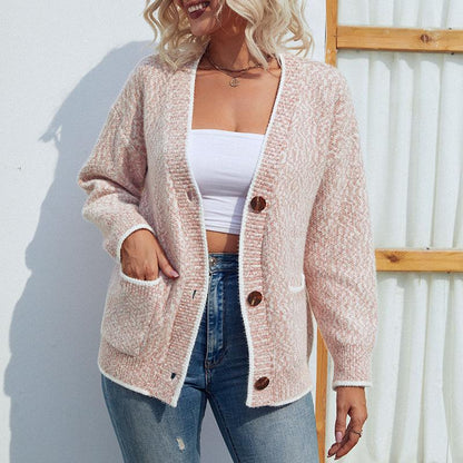 Clashing Buttons Knitted Cardigan speciaic