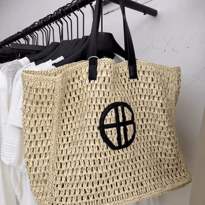 Contrast Straw Bag - laseze