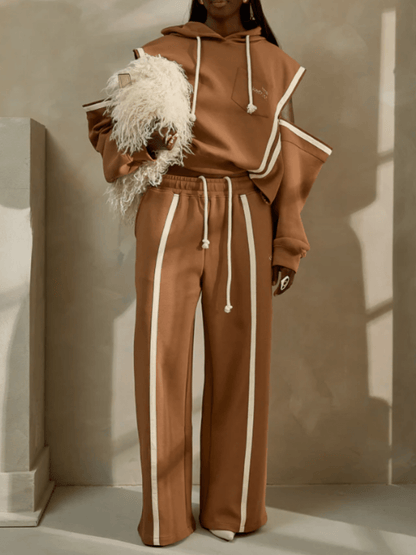 Contrast Stripe Sport Suit laseze