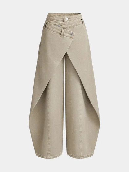 Cross - Slit Wide - Leg Jeans - laseze