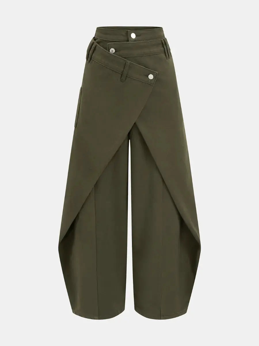 Cross - Slit Wide - Leg Jeans - laseze