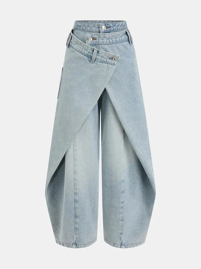 Cross - Slit Wide - Leg Jeans - laseze