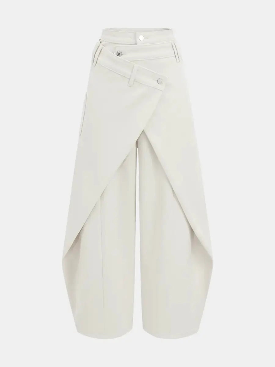 Cross - Slit Wide - Leg Jeans - laseze