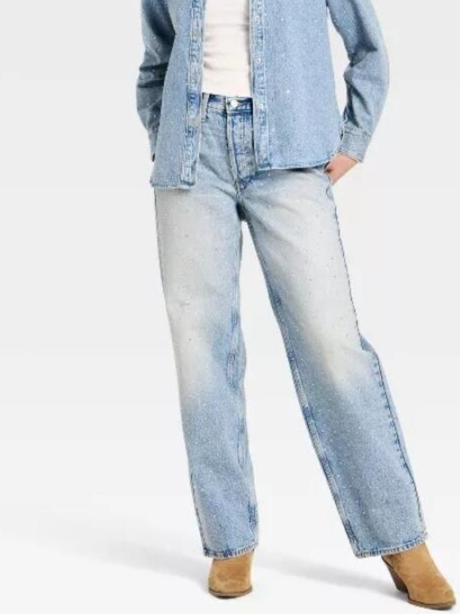 Denim Rhinestone Jeans