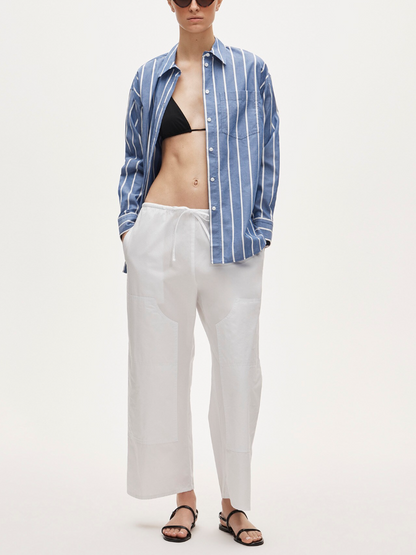 Coastal Breeze | Oversized Striped Button-Down Shirt