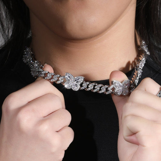 Dazzle Rhinestone Butterfly Chain - laseze
