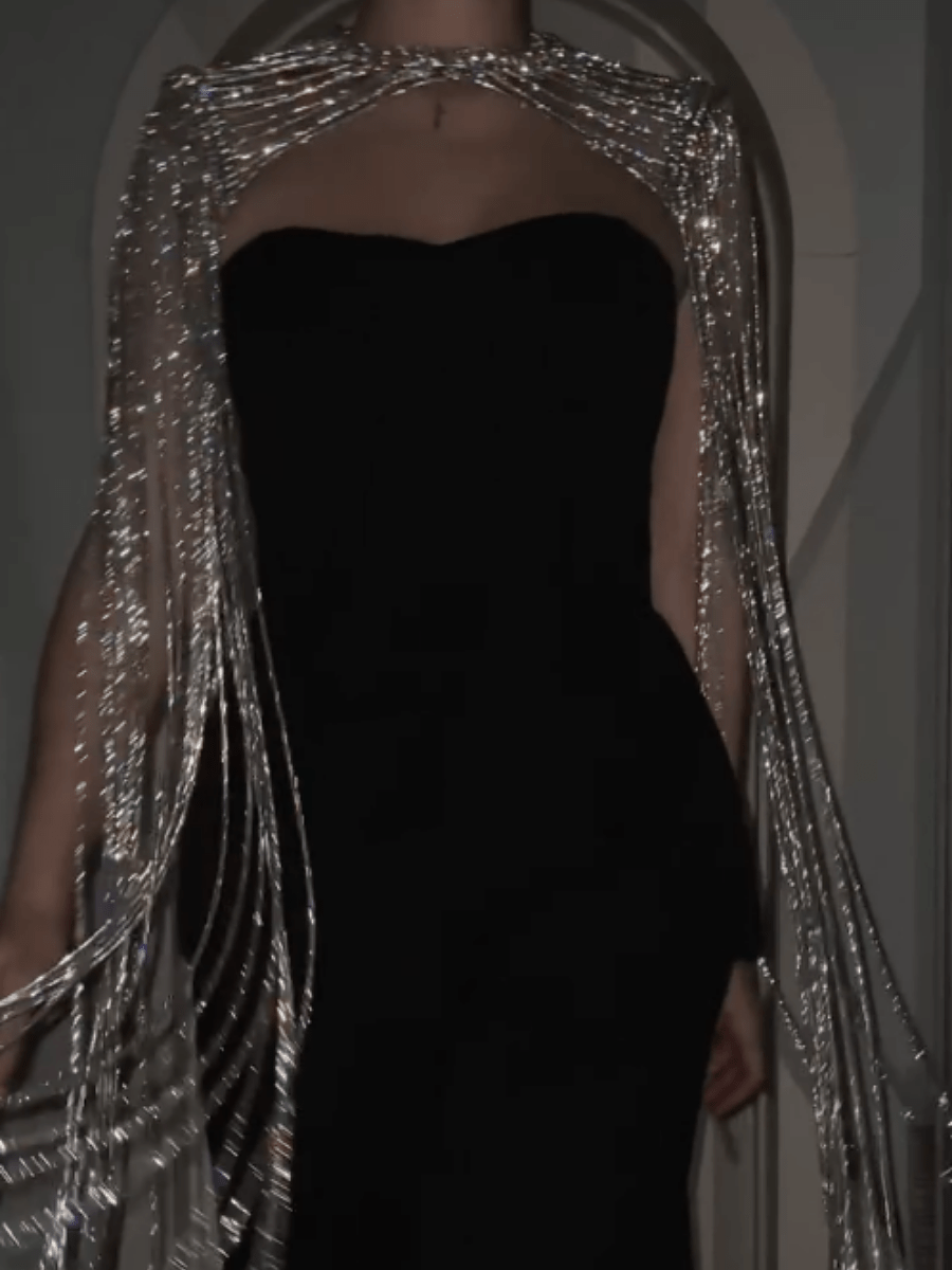 Dazzle Rhinestone Cape - laseze