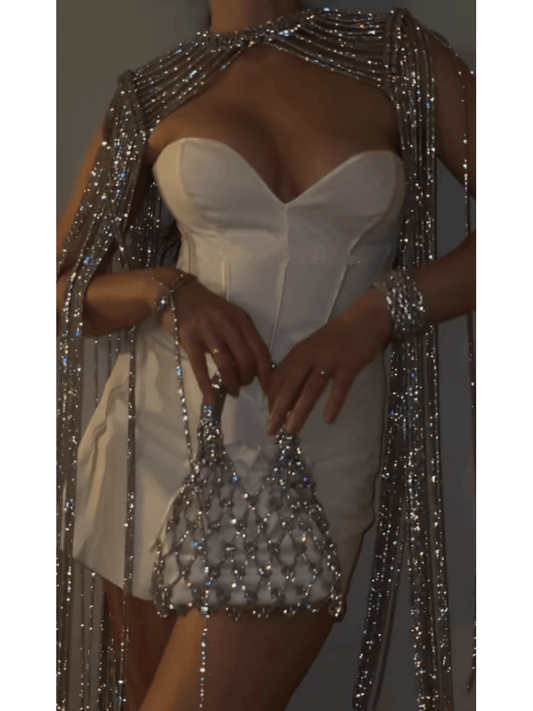 Dazzle Rhinestone Cape - laseze