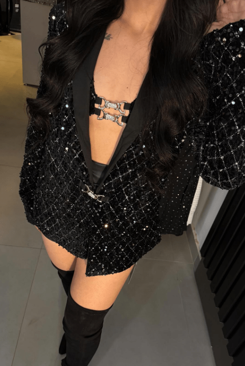 Dazzle Sequin Blazer Outfit - laseze