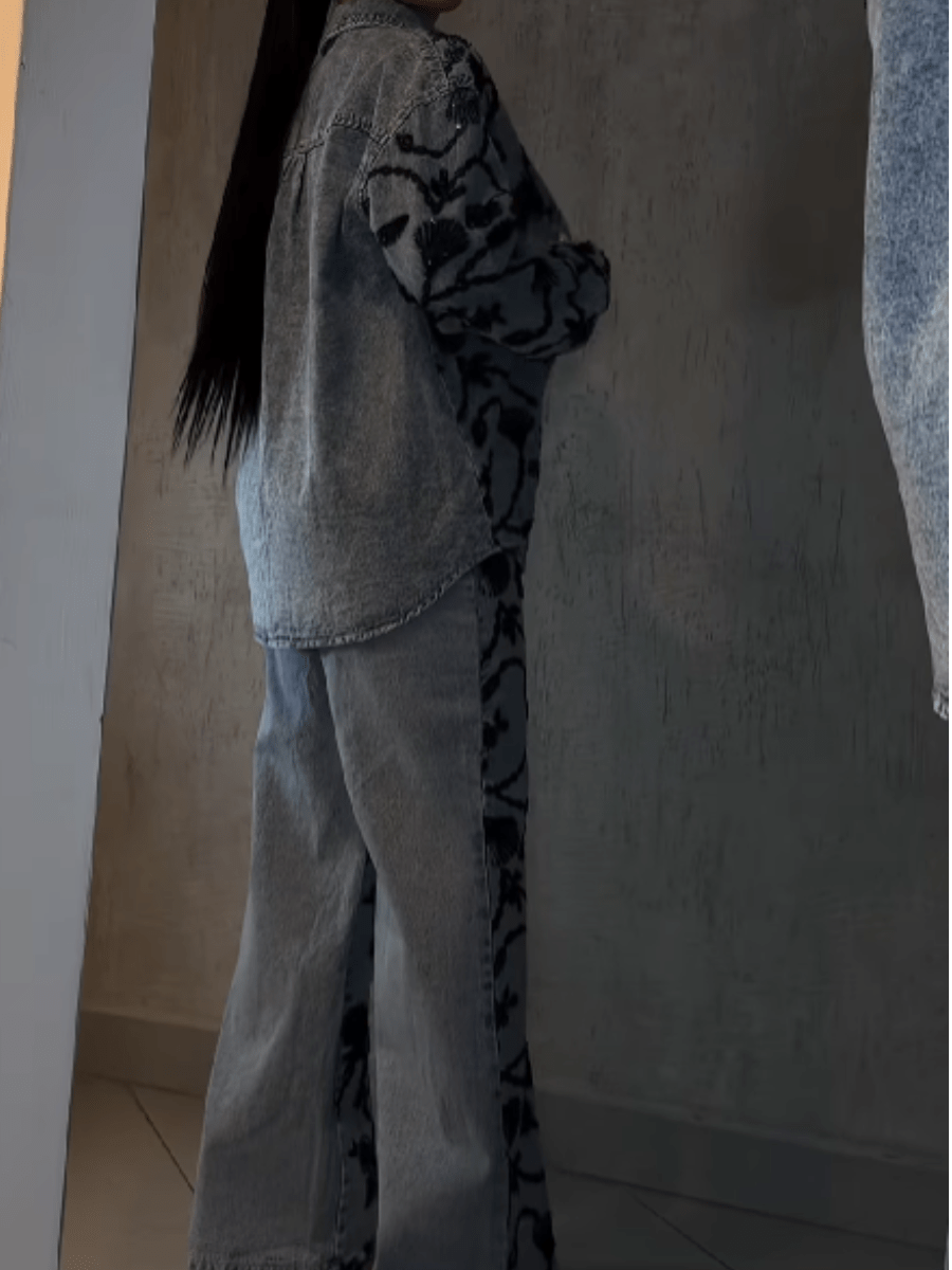 Decal Diamond Denim Set laseze