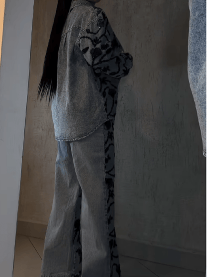 Decal Diamond Denim Set laseze