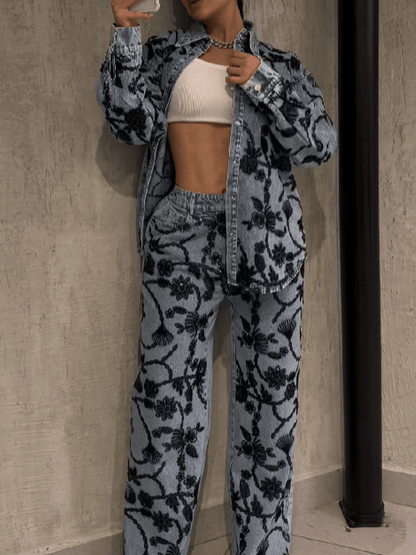 Decal Diamond Denim Set laseze