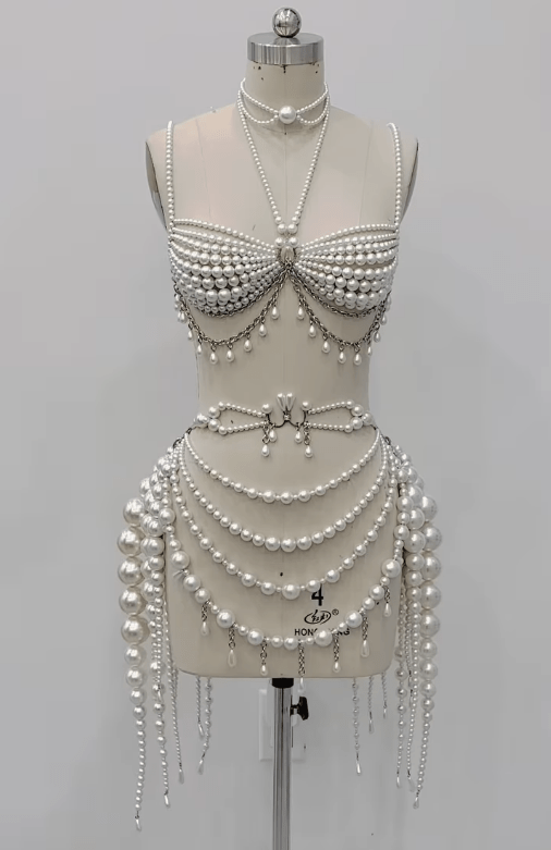 Demure Pearl Body Chain - laseze
