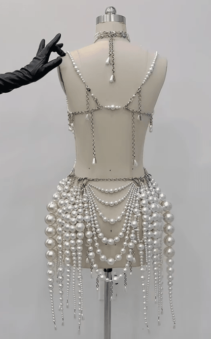 Demure Pearl Body Chain - laseze