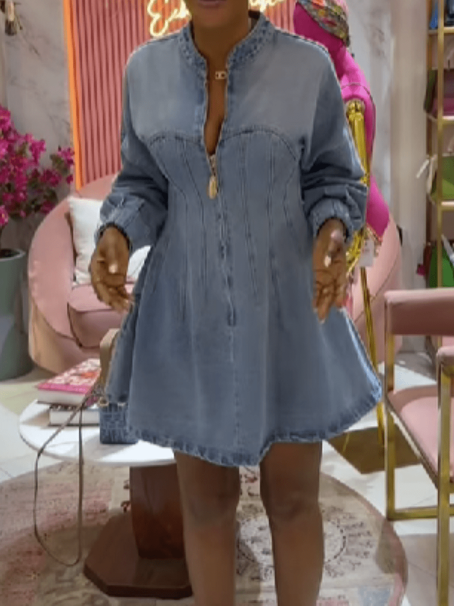 Denim Waist Dress - laseze