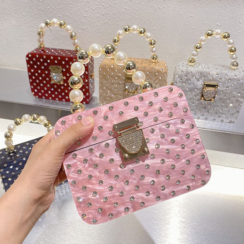 Diamond Beaded Acrylic Bag - laseze