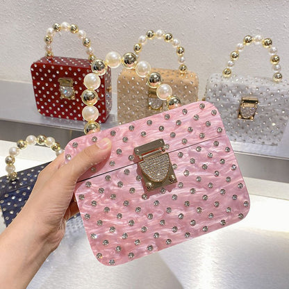 Diamond Beaded Acrylic Bag - laseze