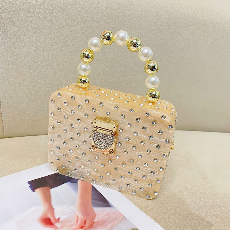 Diamond Beaded Acrylic Bag - laseze