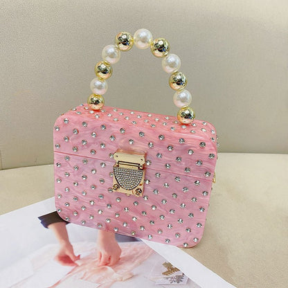 Diamond Beaded Acrylic Bag - laseze