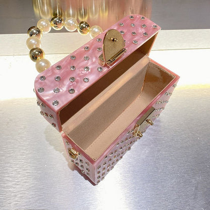 Diamond Beaded Acrylic Bag - laseze