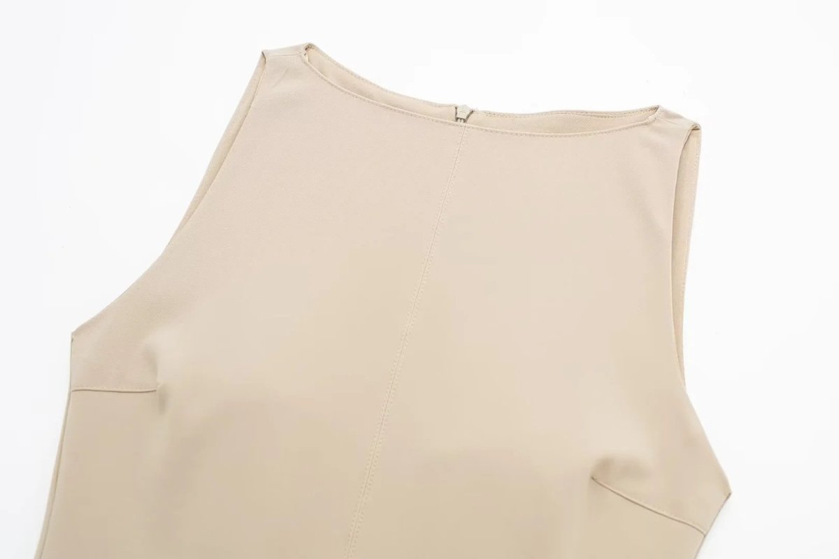 Double Belt Design Slim Fit Dress speciaic