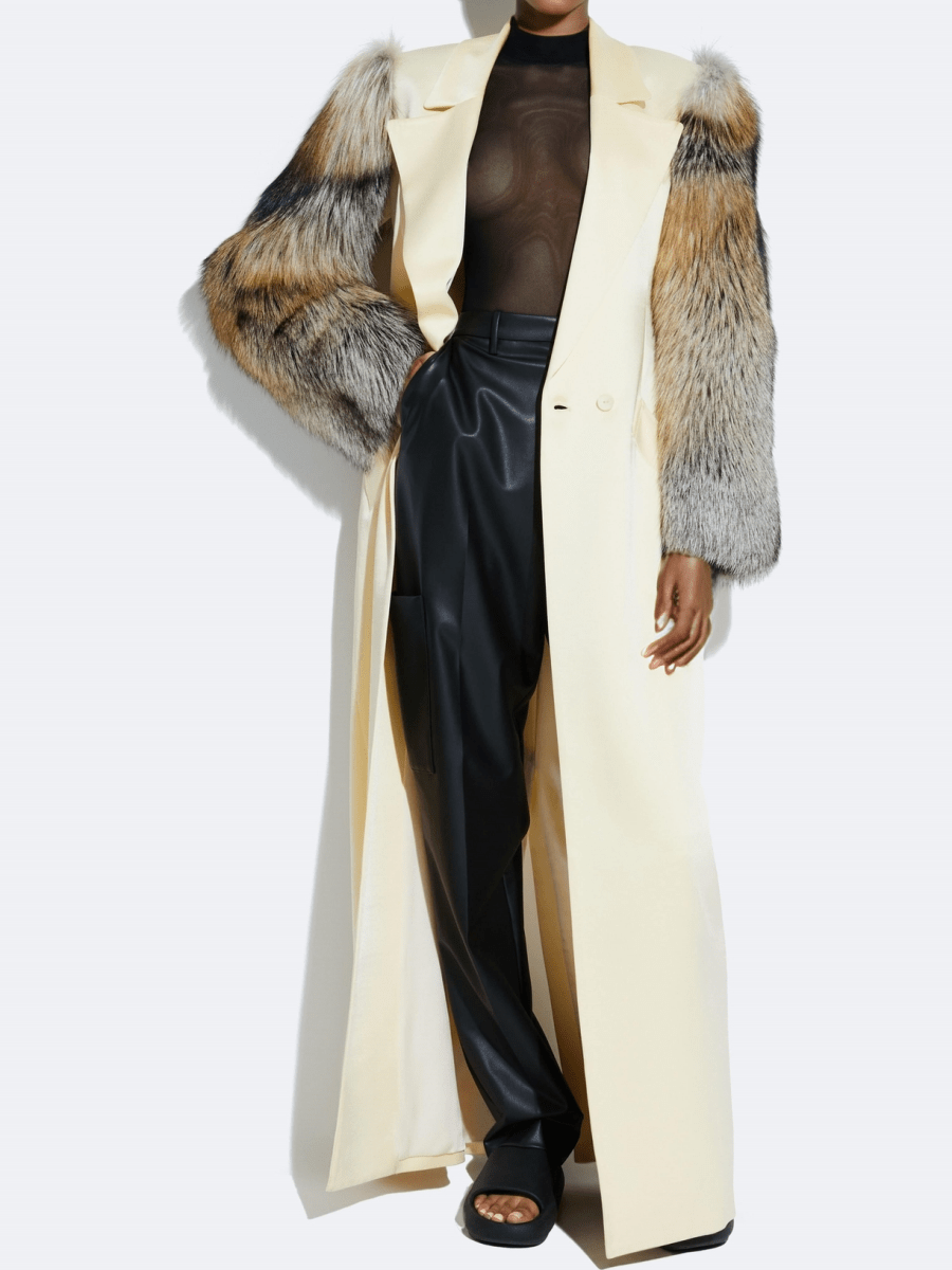 Eco-friendly Fur Stitching Coat fashgoods