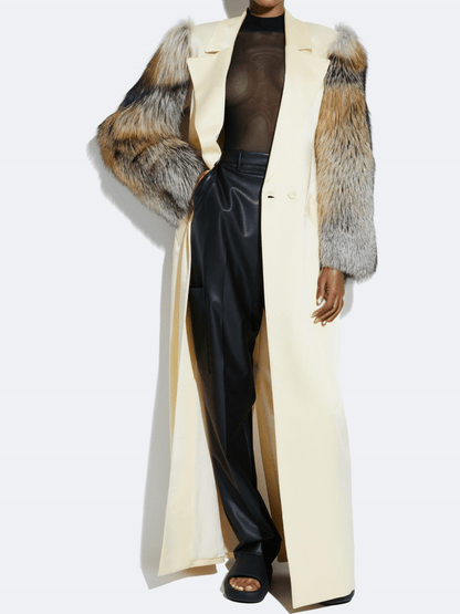 Eco-friendly Fur Stitching Coat fashgoods