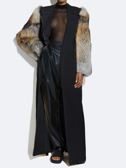 Eco-friendly Fur Stitching Coat fashgoods