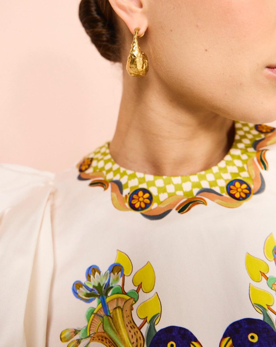 Effie Puff Sleeve Midi Dress - laseze