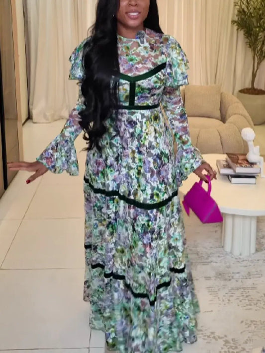 Embroidered Maxi Dress - laseze