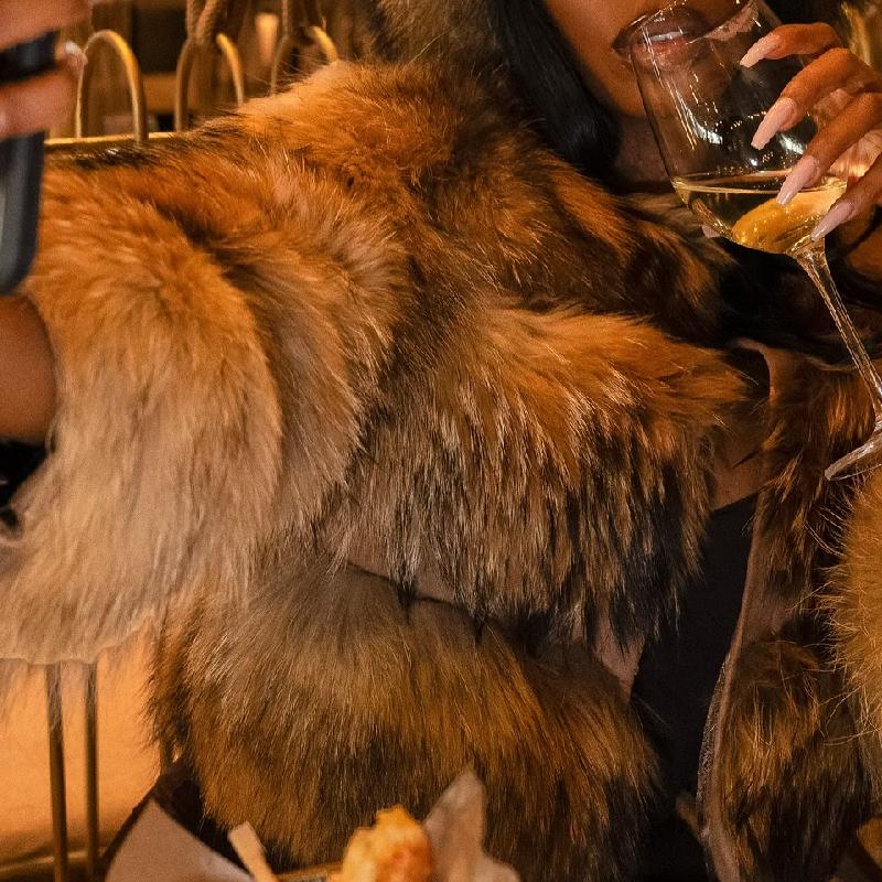 Fab Patchwork Short Fur Coat fashgoods