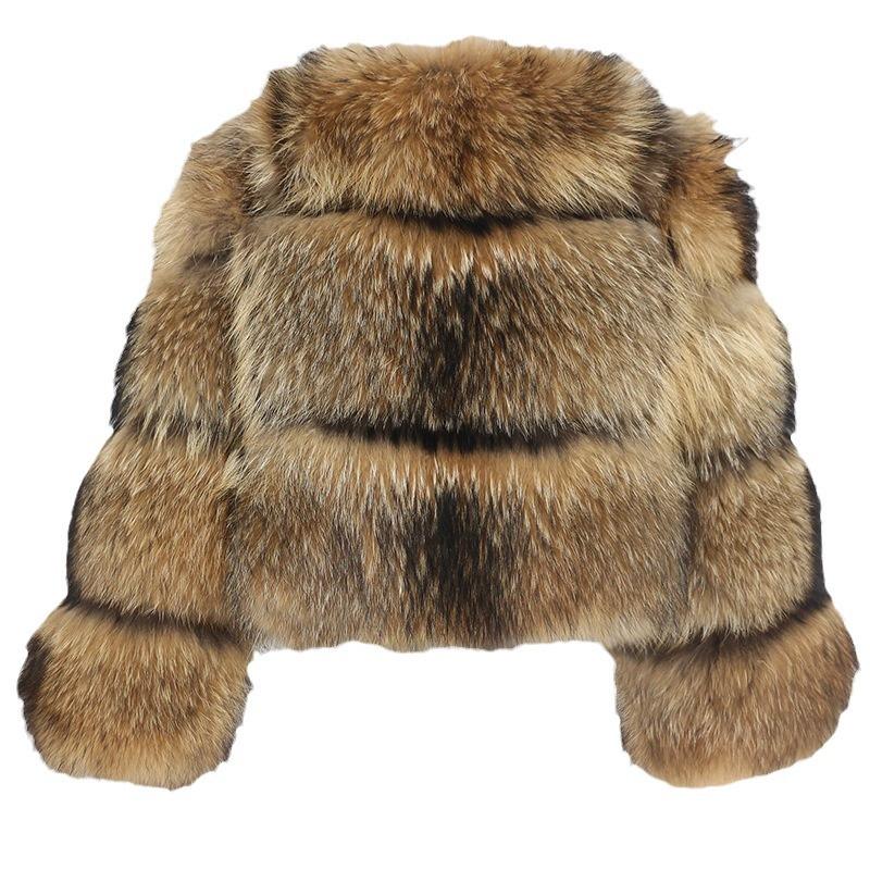 Fab Patchwork Short Fur Coat fashgoods