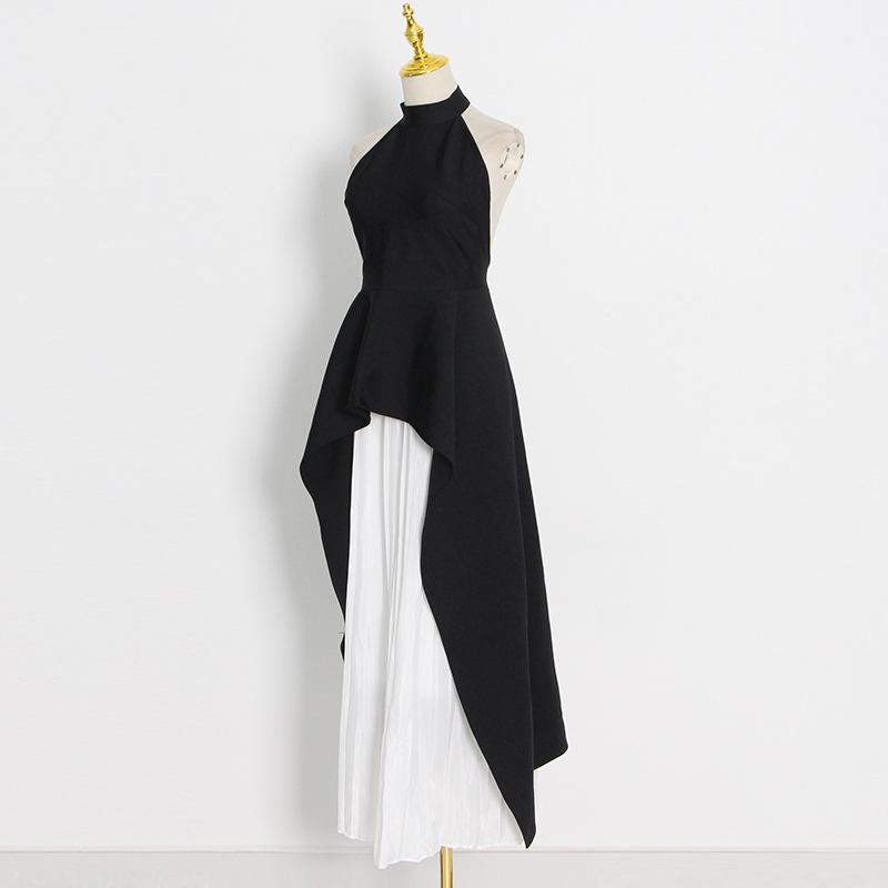 Fancy Dresses Black & White Aesthetics Ruffle Dress - laseze