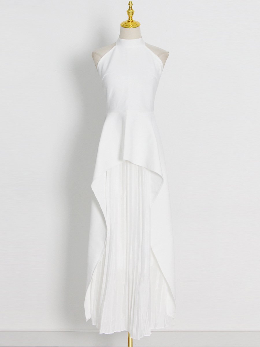 Fancy Dresses Black & White Aesthetics Ruffle Dress - laseze