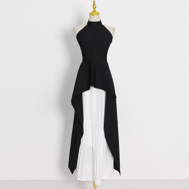 Fancy Dresses Black & White Aesthetics Ruffle Dress - laseze