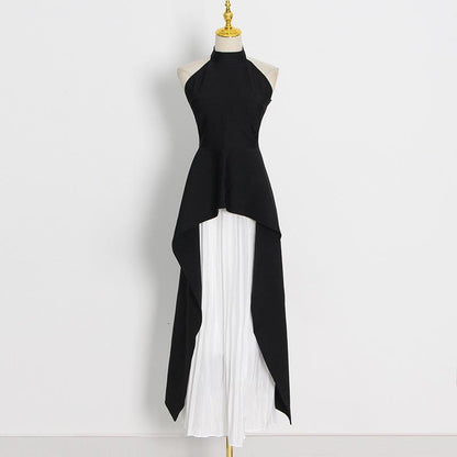 Fancy Dresses Black & White Aesthetics Ruffle Dress - laseze